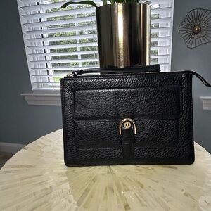 Michael Kors Black Pebbled Leather Clutch